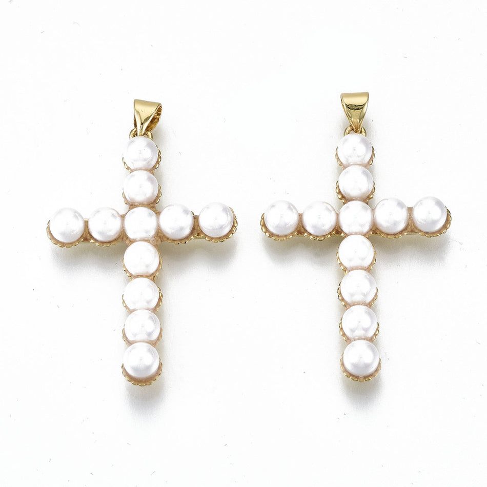 Gold filled cross pendant 40mm