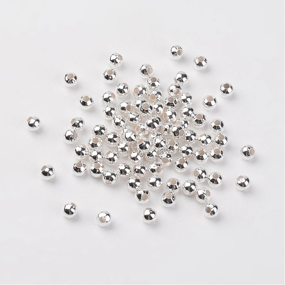 Silver Plated Spacer Beads 5mm, 200pcs