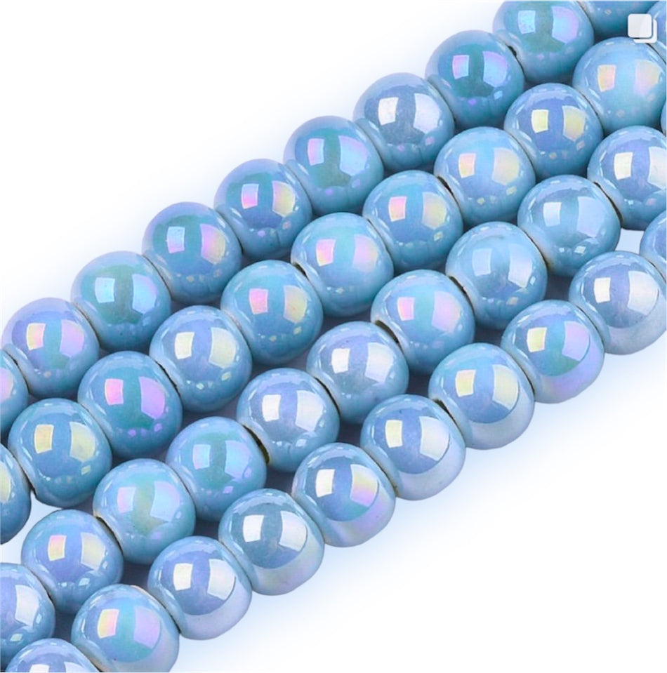 Blue Porcelain Bead Strand