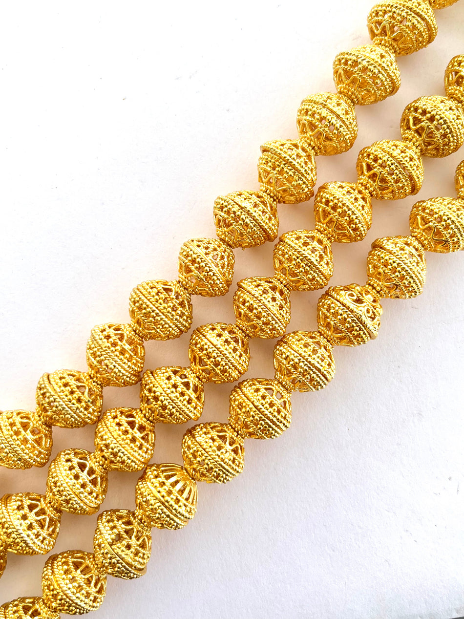 Gold-Filled Beadcap Strand, 14mm