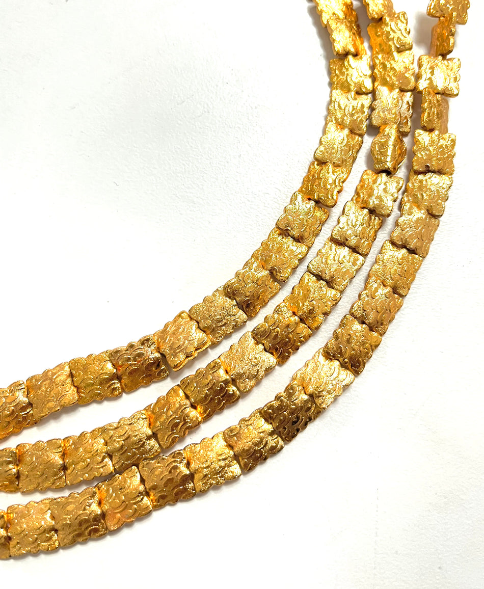 Gold-Filled Square Spacer Strand, 12mm