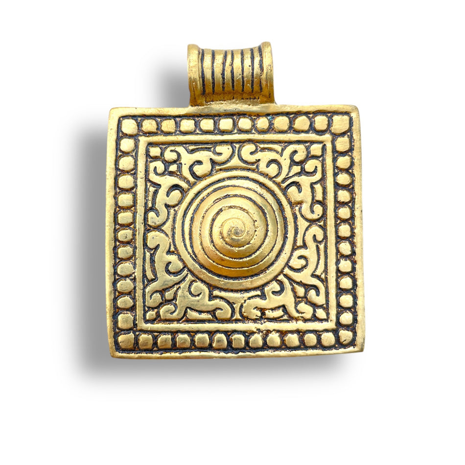 Square Tibetan Pendant, 1pc