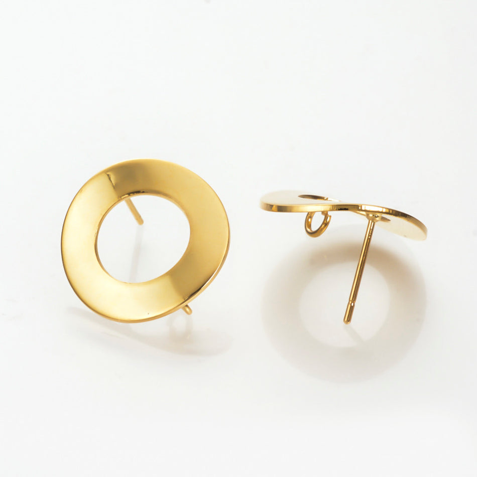 Gold Filled Stud Earring 18mm, 1 Pair