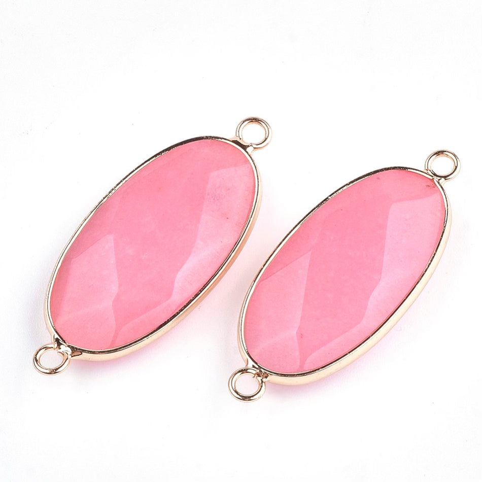 Pink Oval Connector, 1pc