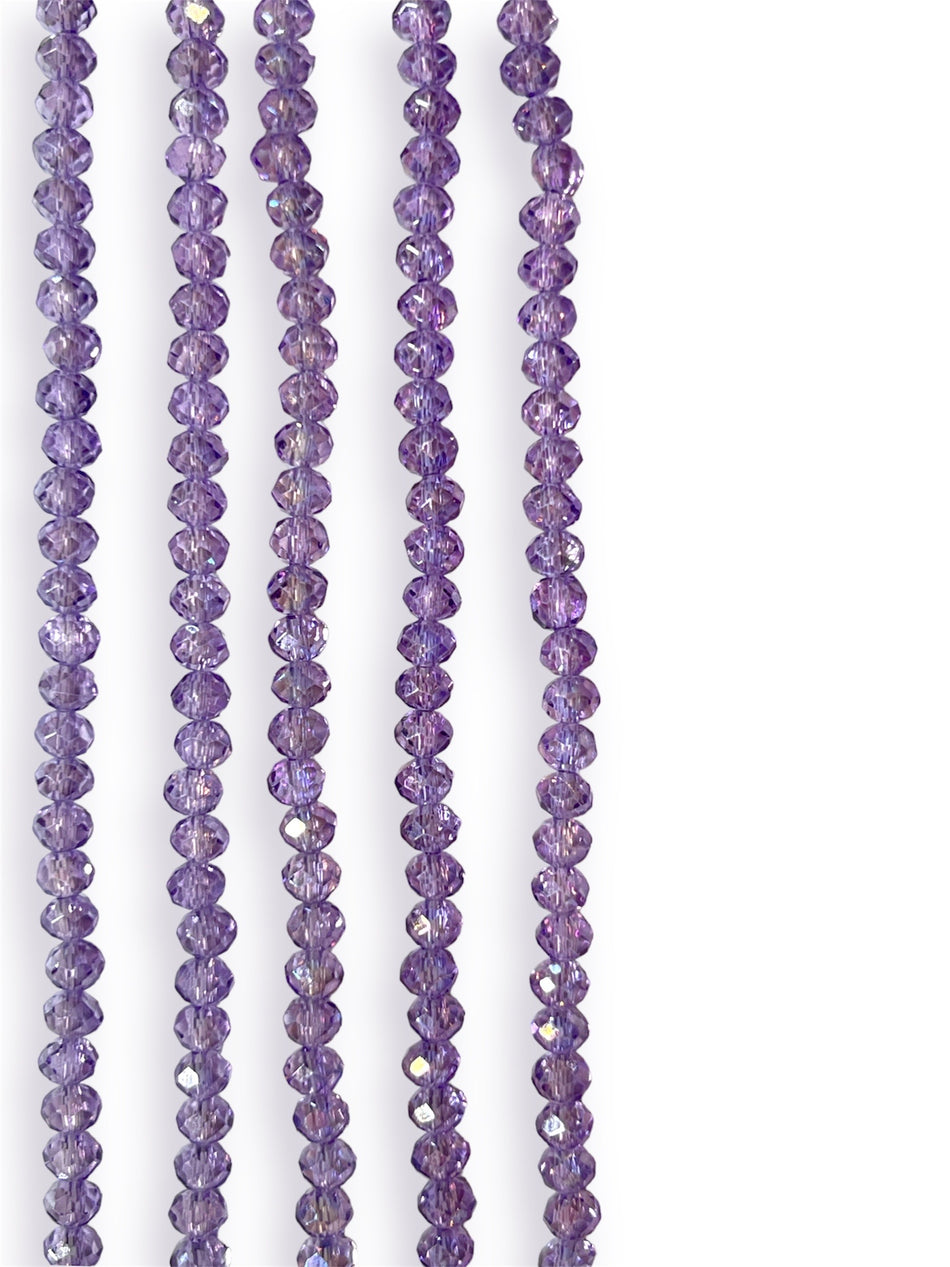 Faceted Rondelle Crystal Strand 4mm