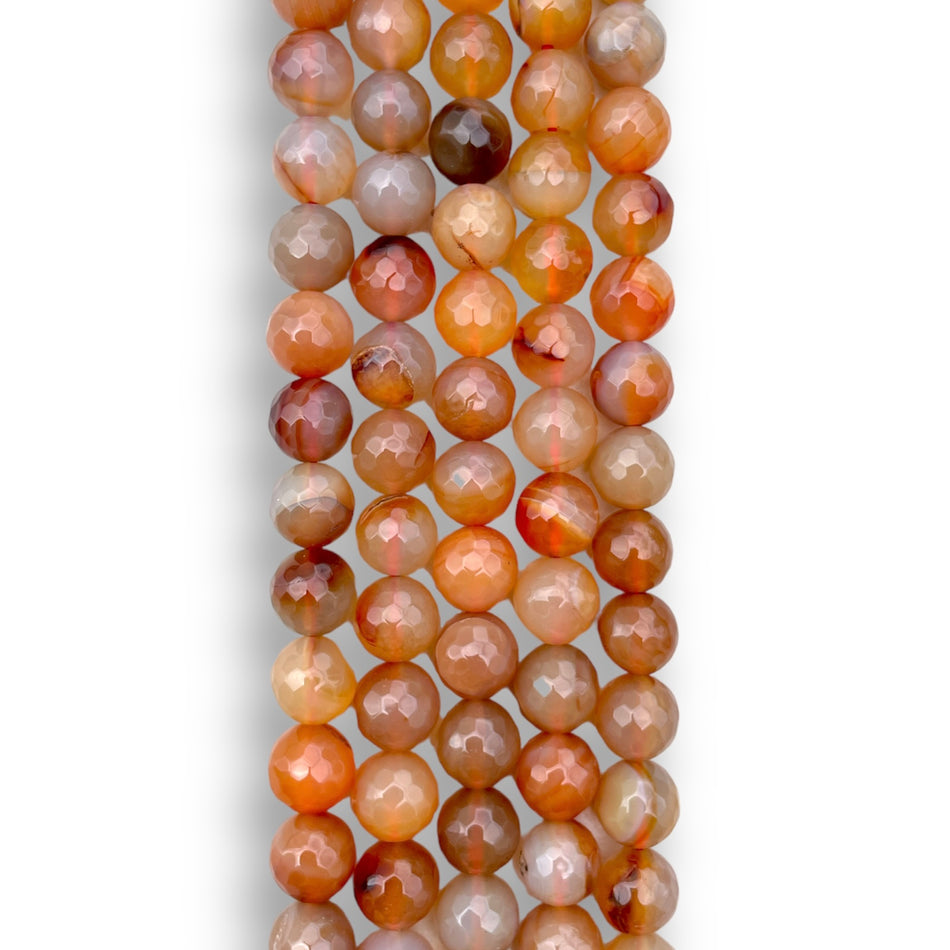 Brown Mix Agate Round Beads Strand 10mm