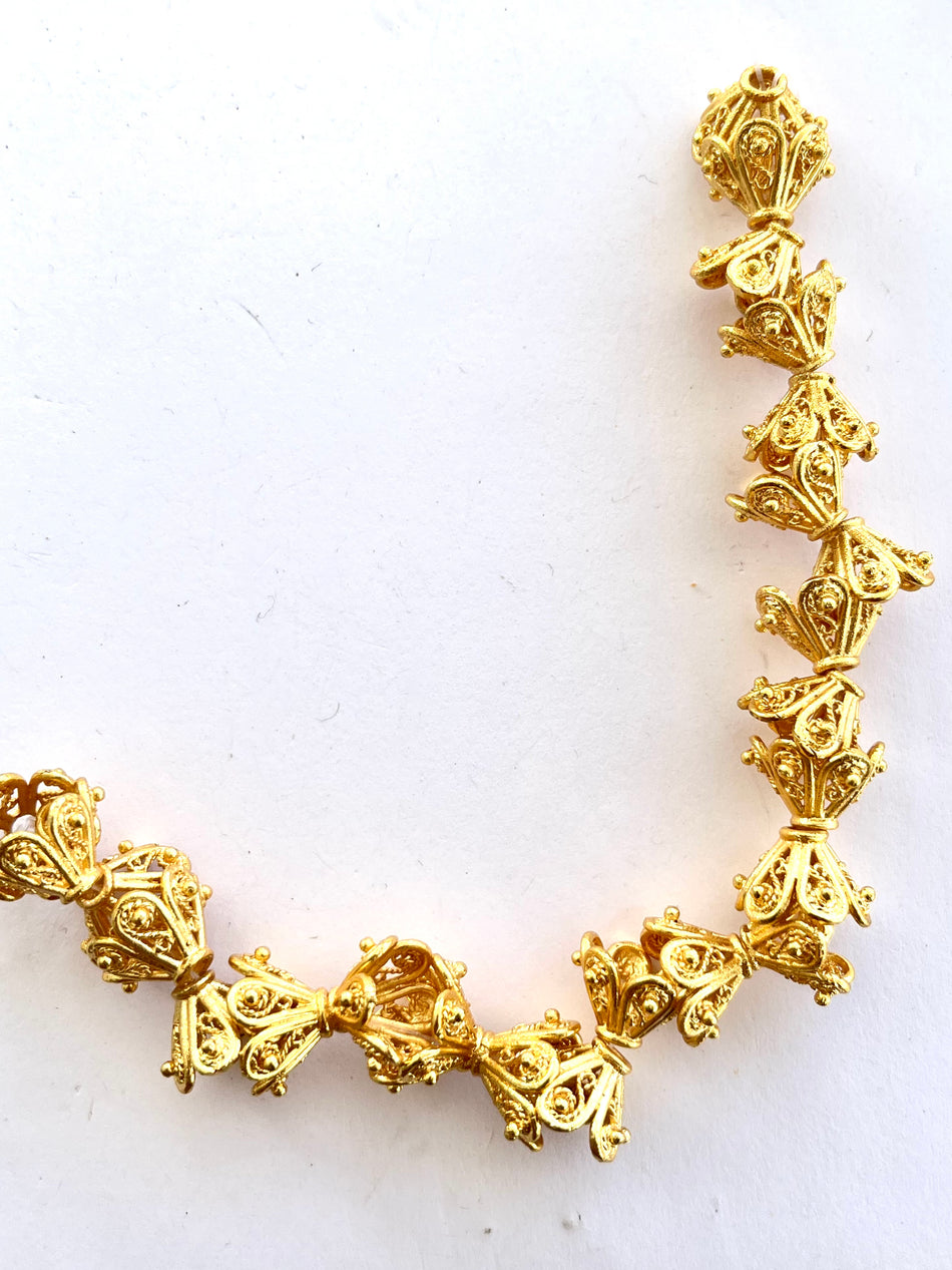 Gold-Filled Beadcap Strand, 16mm