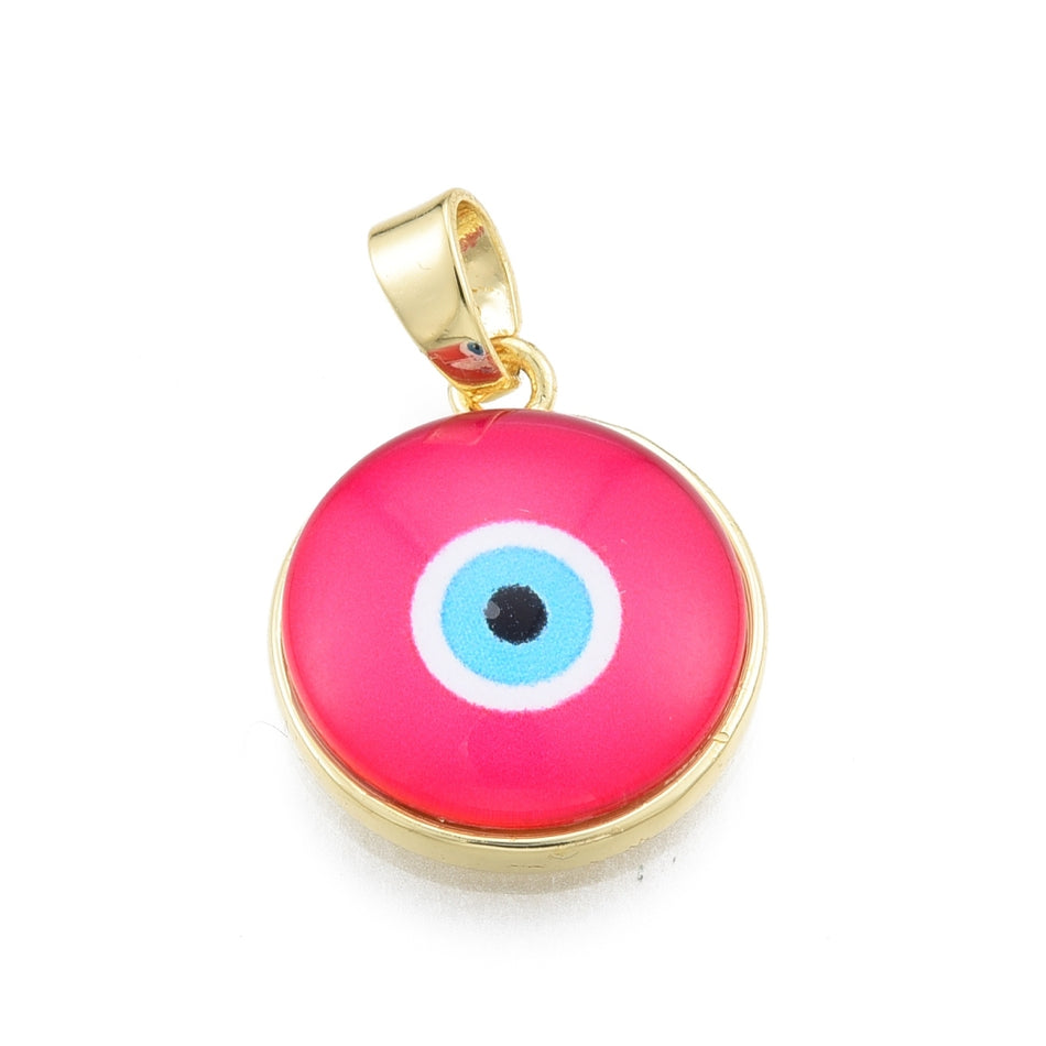 Gold-Filled Evil Eye Pendant, 1pc