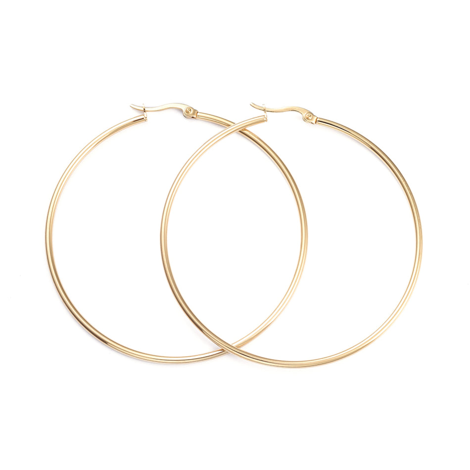 Stainless Steel Big Hoop Earrings 64mm