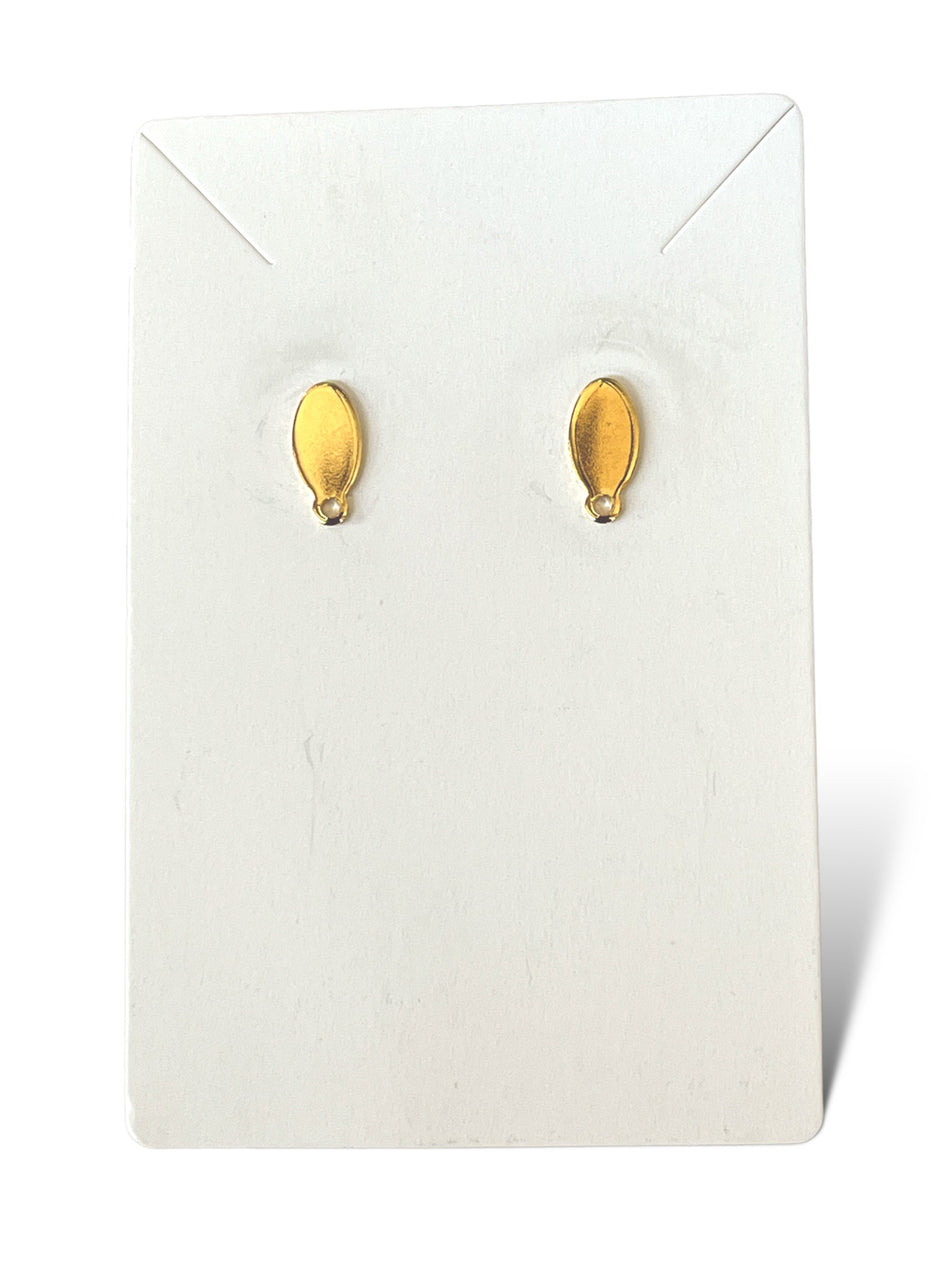 Stainless Steel Gold Stud Earrings, 1 pair