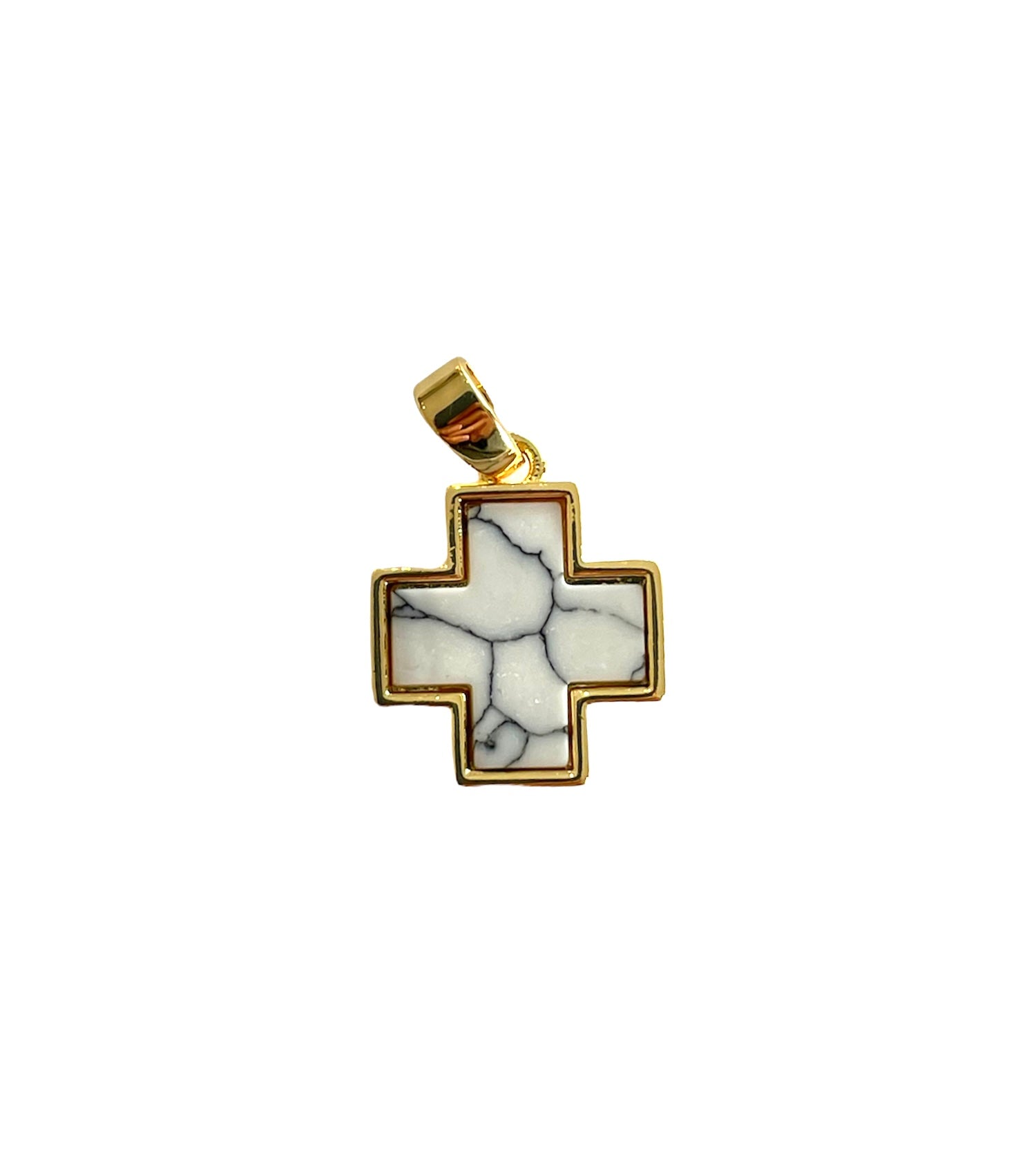 White Howlite Cross – Damaris Beads