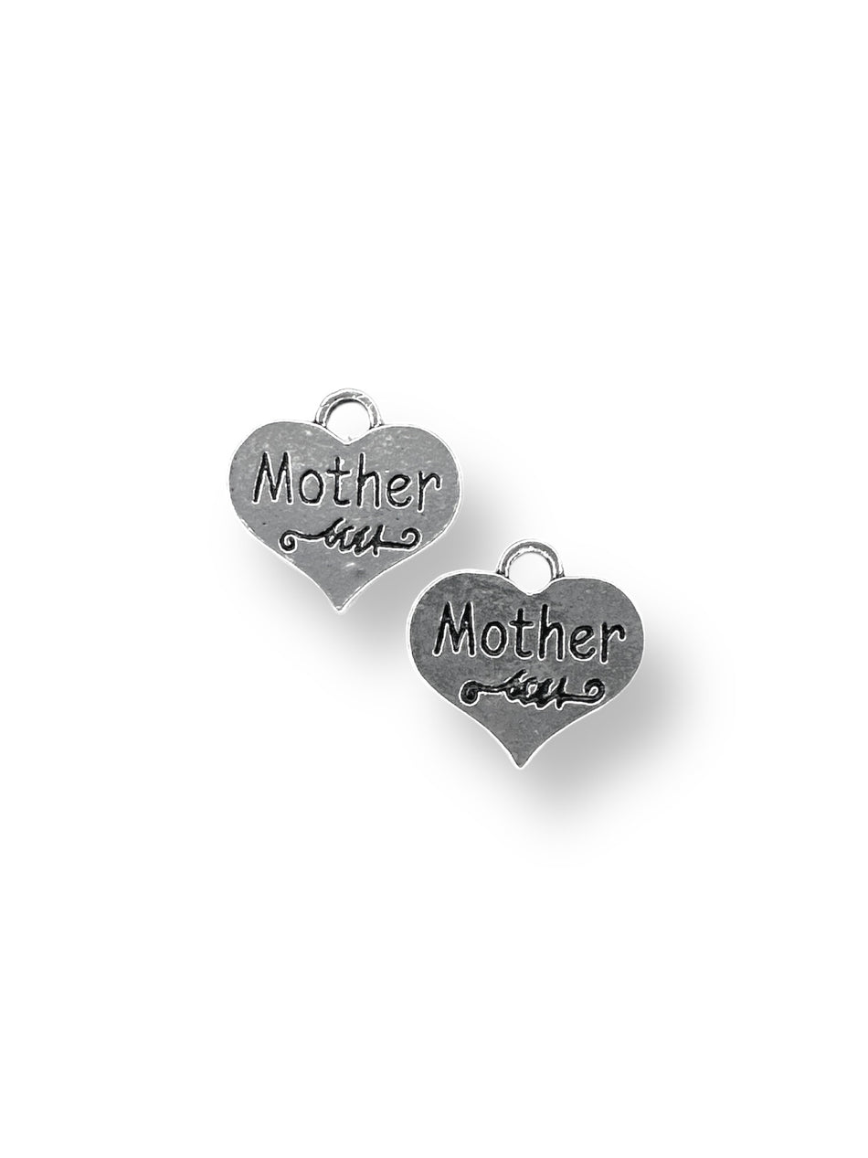 Colgante de plata con forma de corazón para madre, 4 piezas