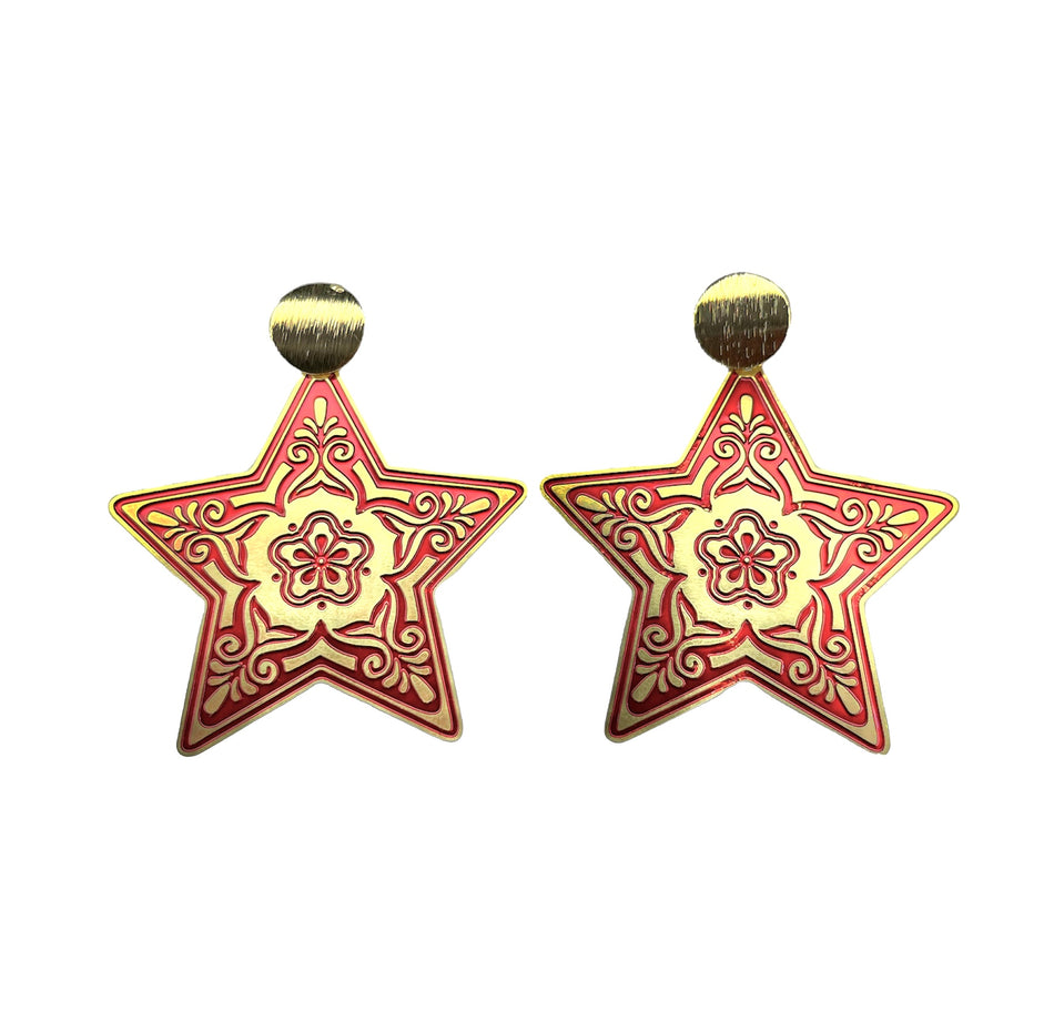 Kit de aretes de estrella roja GF