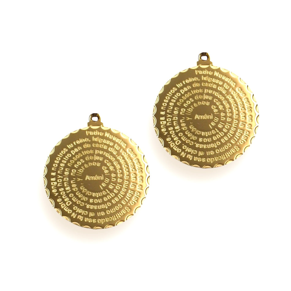 Gold-Filled Padre Nuestro Pendant 16mm, 2pcs