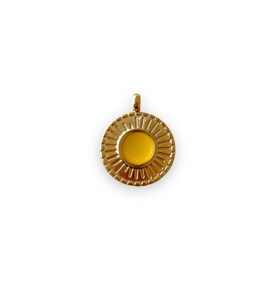 Flat Round Pendant, 1pc