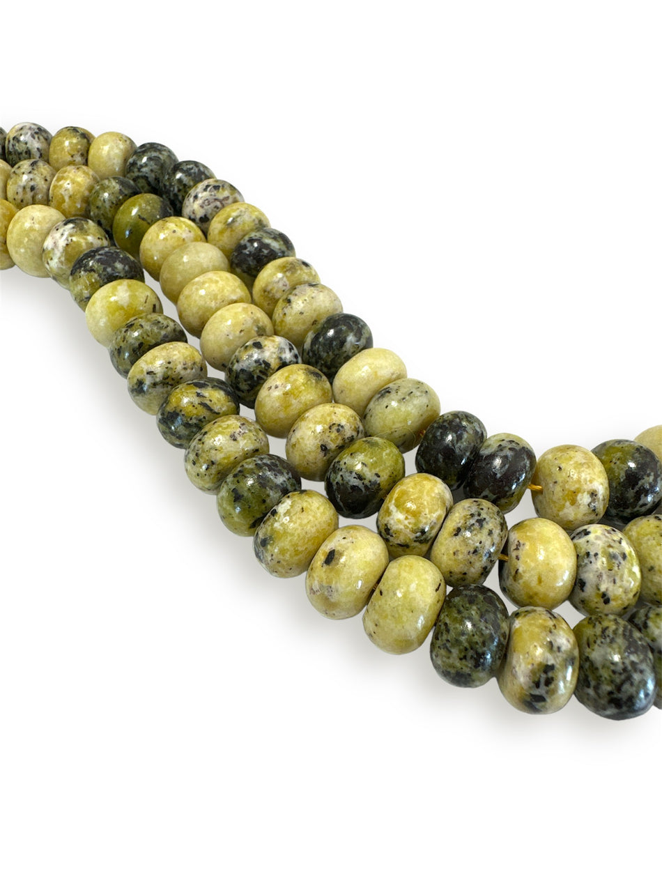 Yellow Mix Rondelle Jade Strand