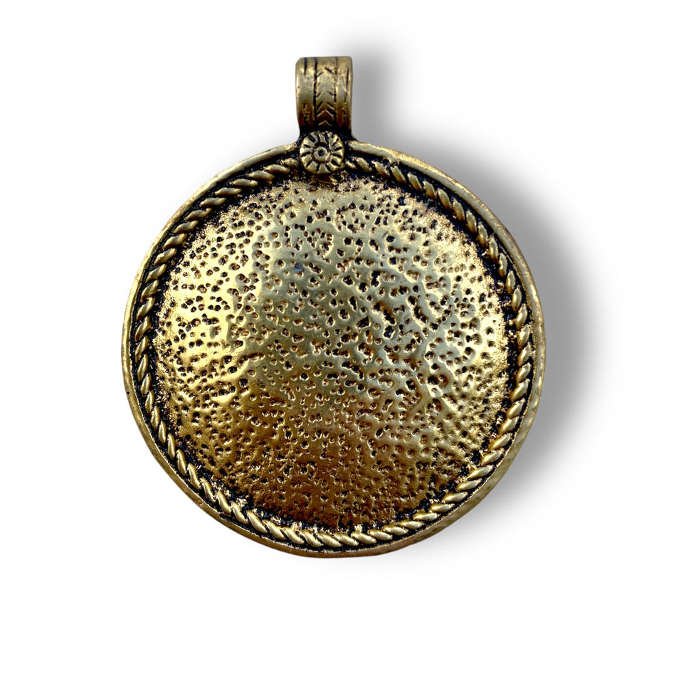 Gold Tibetan Pendant, 1pc