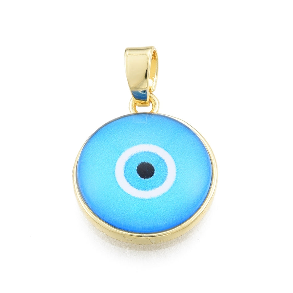 Gold-Filled Evil Eye Pendant, 1pc