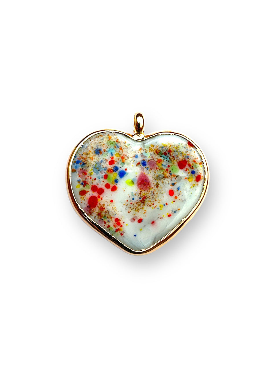 Colgante de corazón ancho de cristal de Murano, 1 pieza