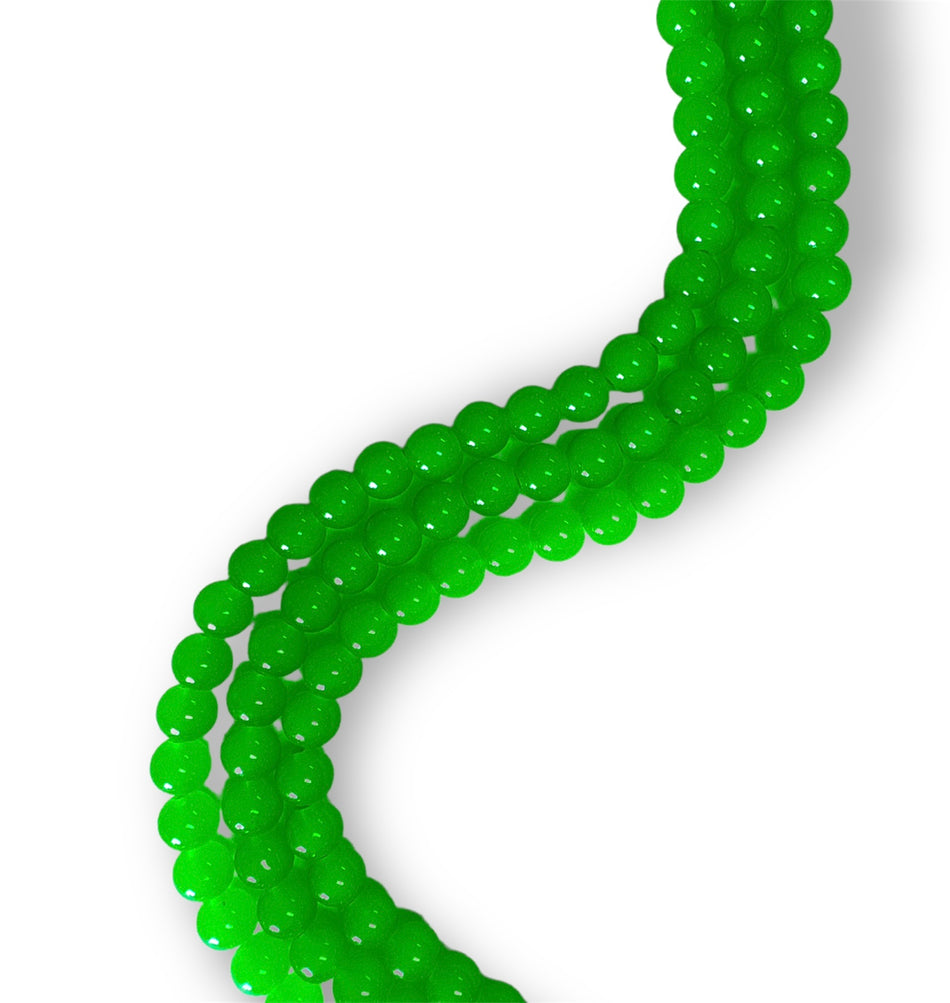 Green Beads Glass Strand 8mm