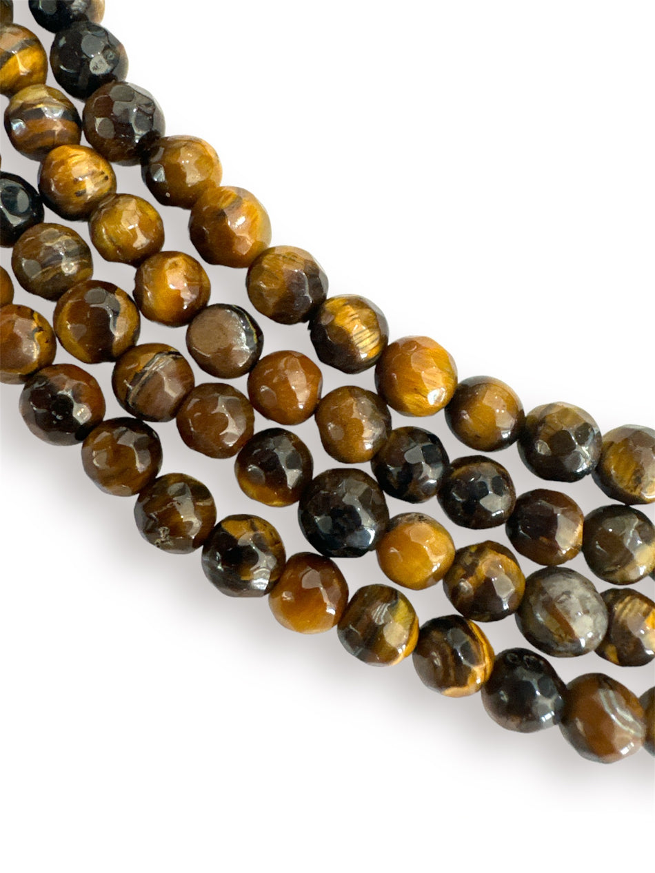 Faceted Tiger Eye Strand