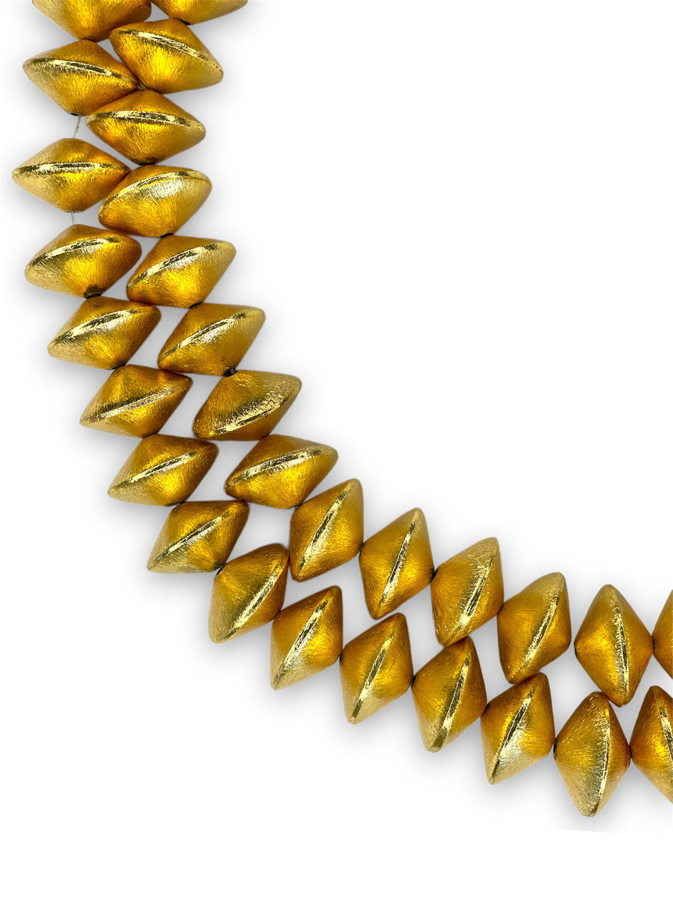 Large Indian Gold Bicone Strand, 17pcs