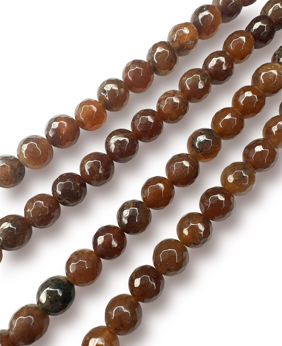 Faceted Agate Brown 10mm