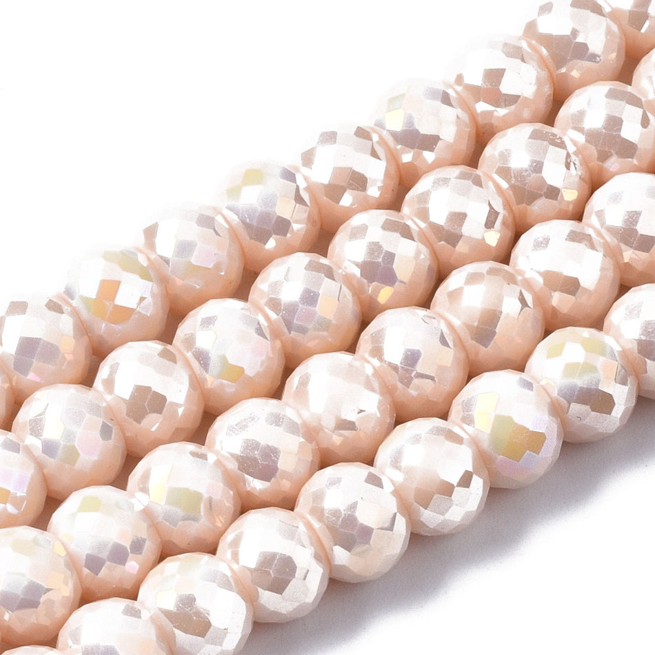 Faceted Rondelle Glass Bead Strand 8mm, 80pcs