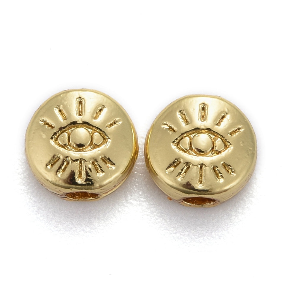 Gold-Filled Evil Eye Bead 5.5mm, 8pcs