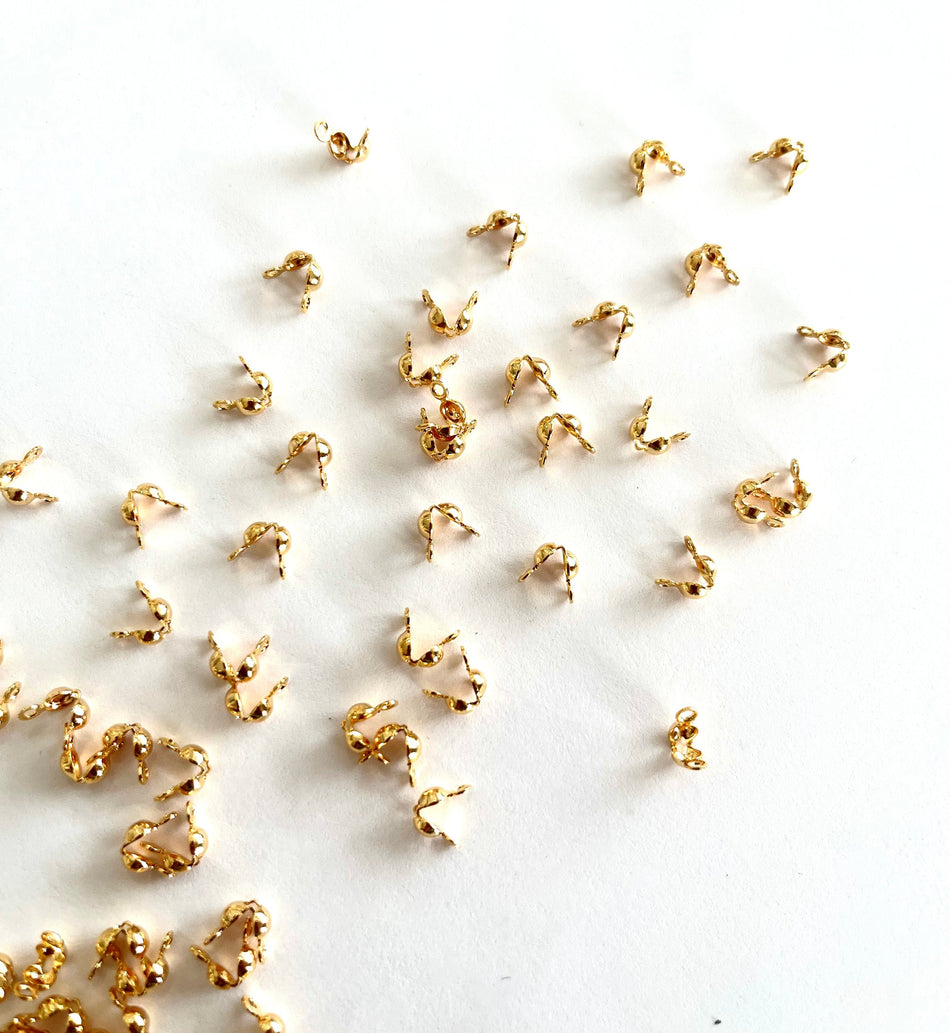 Gold Plated Crimp Covers, 100pcs