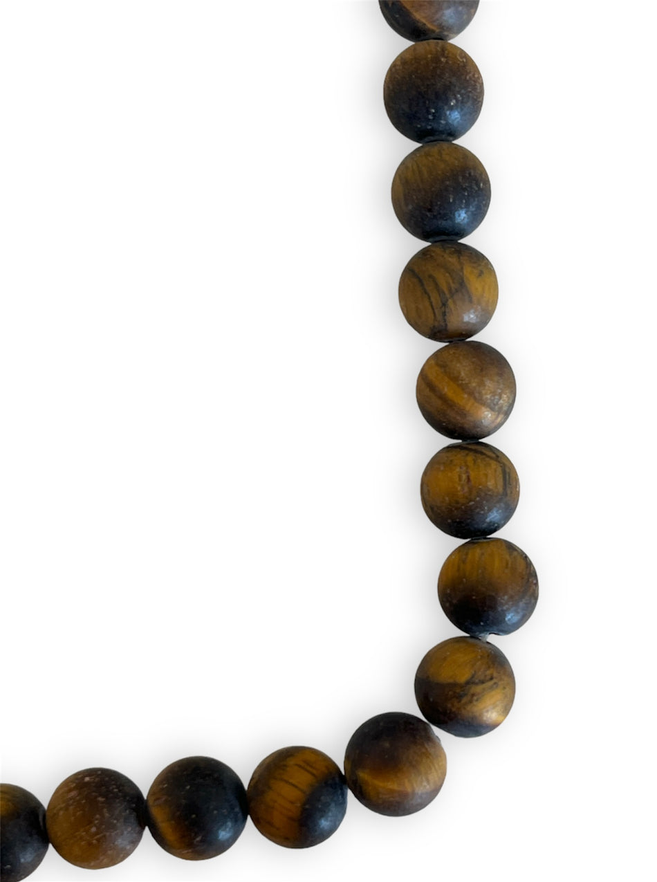 Tiger Eye Matte Gemstone 10mm