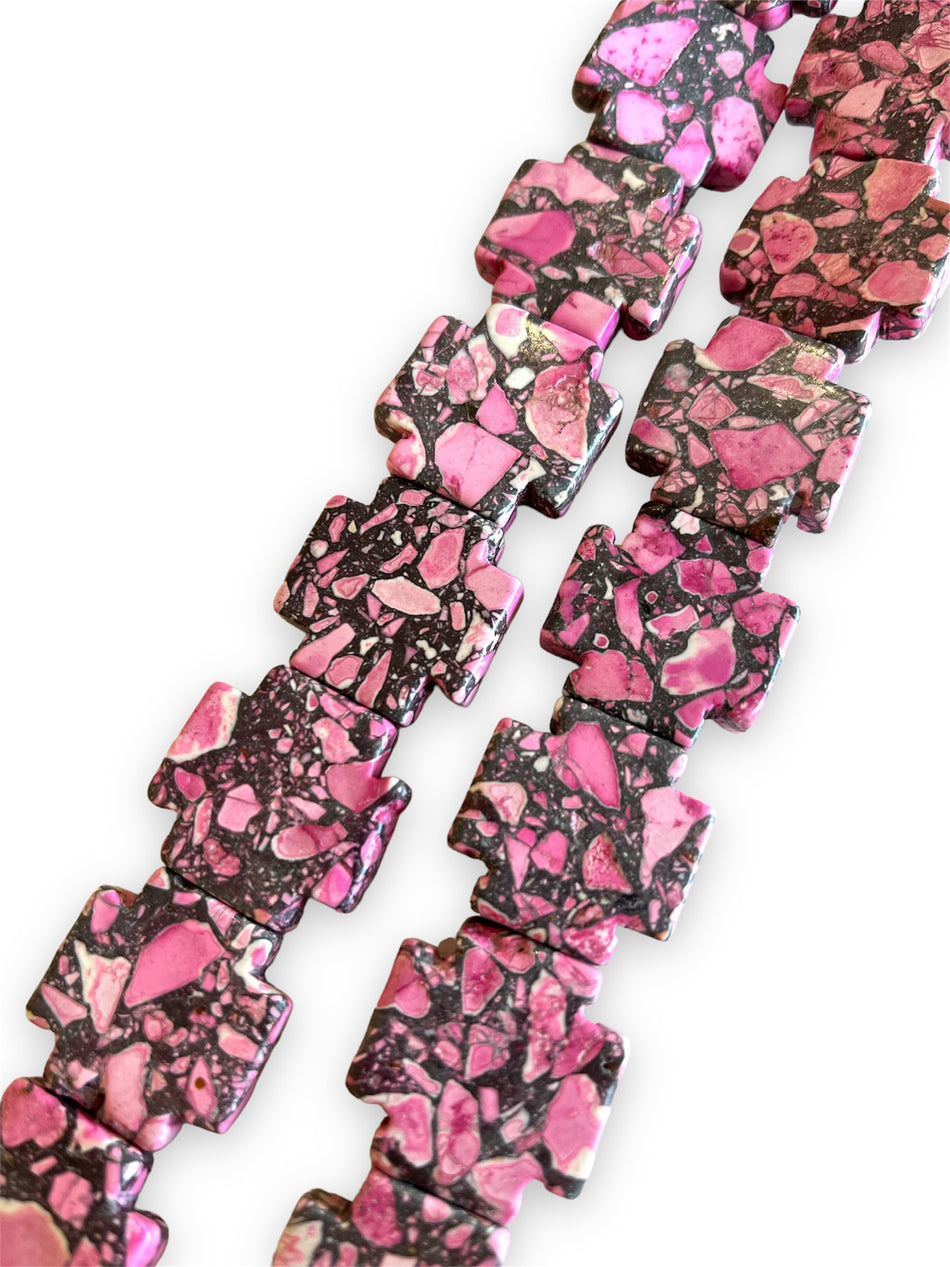 Gemstone Cross Strand, 25mm