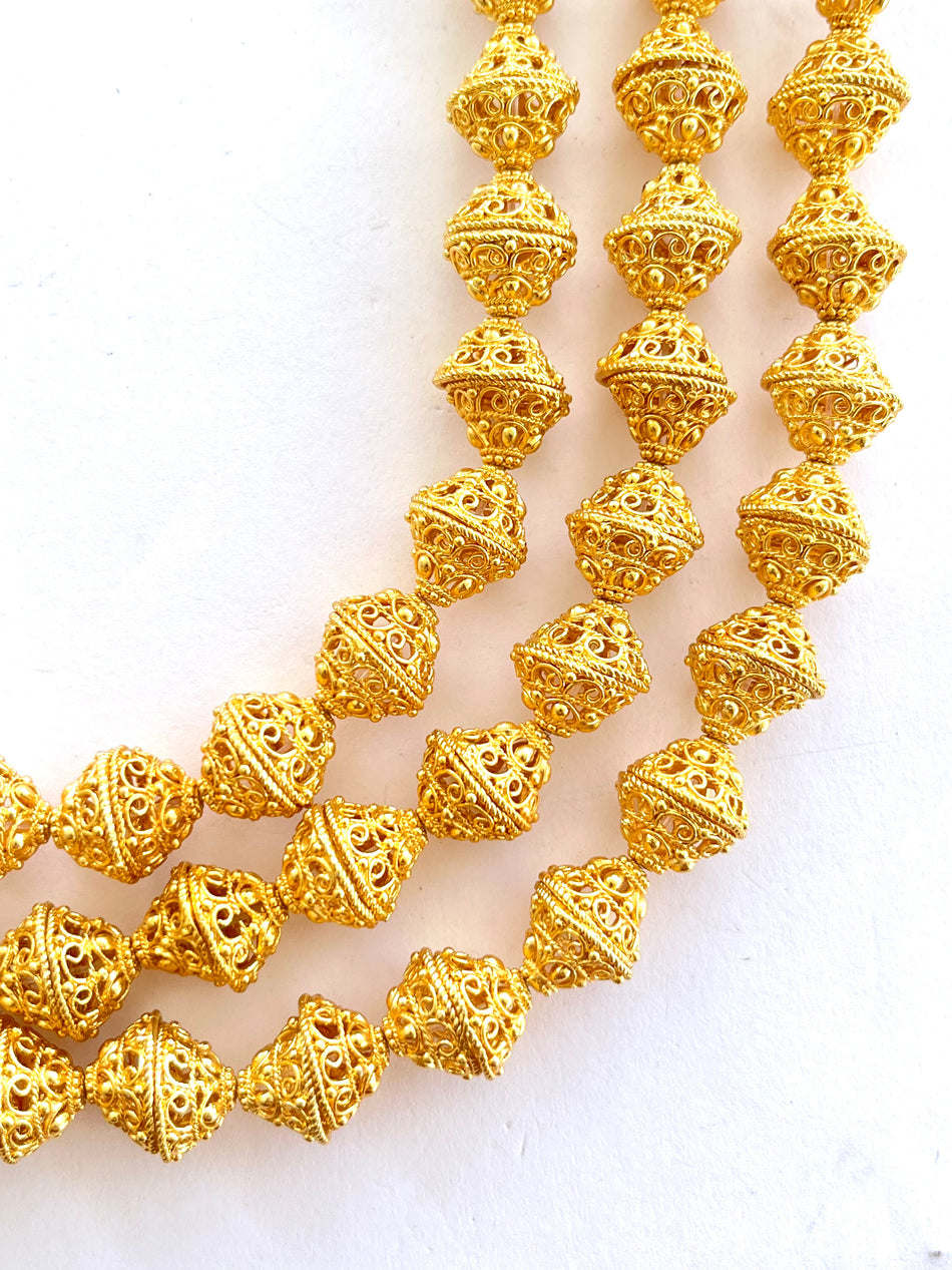 Gold-Filled Beadcap Strand, 14mm