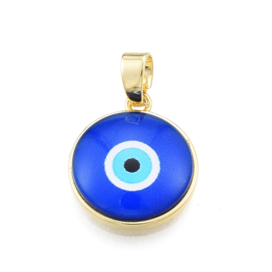 Gold-Filled Evil Eye Pendant, 1pc