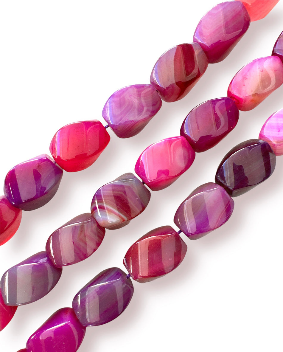 Fuchsia Agate Drum Strand