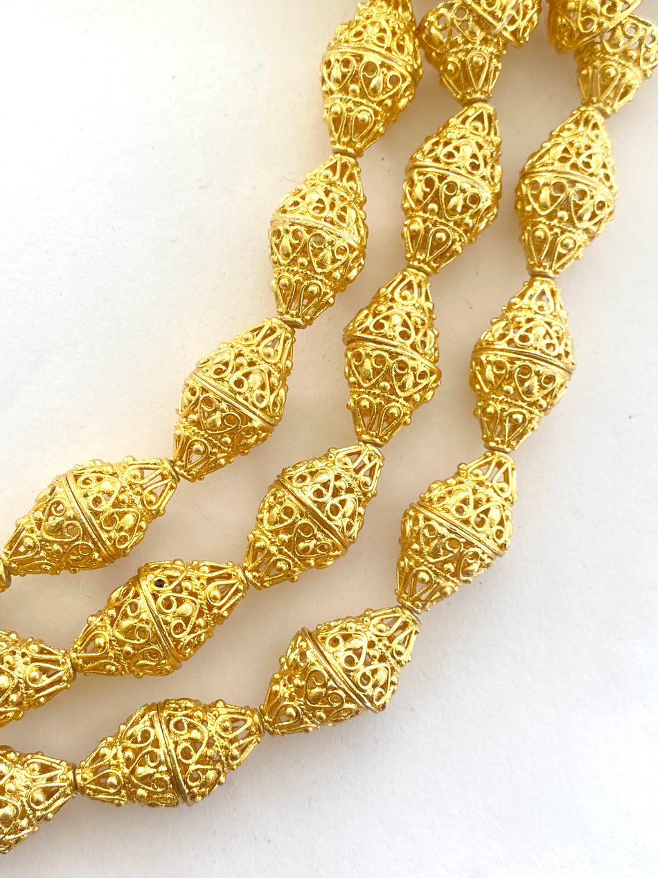 Gold-Filled Beadcap Strand, 16mm