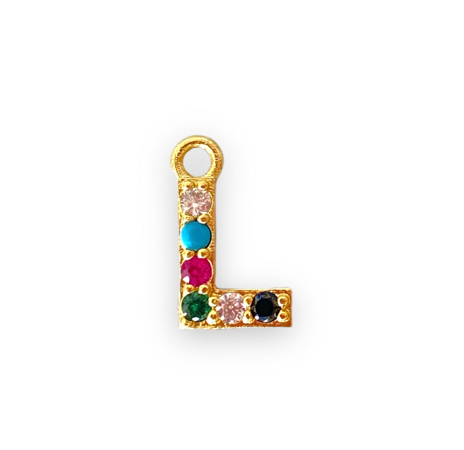Letter L Zirconia Charm