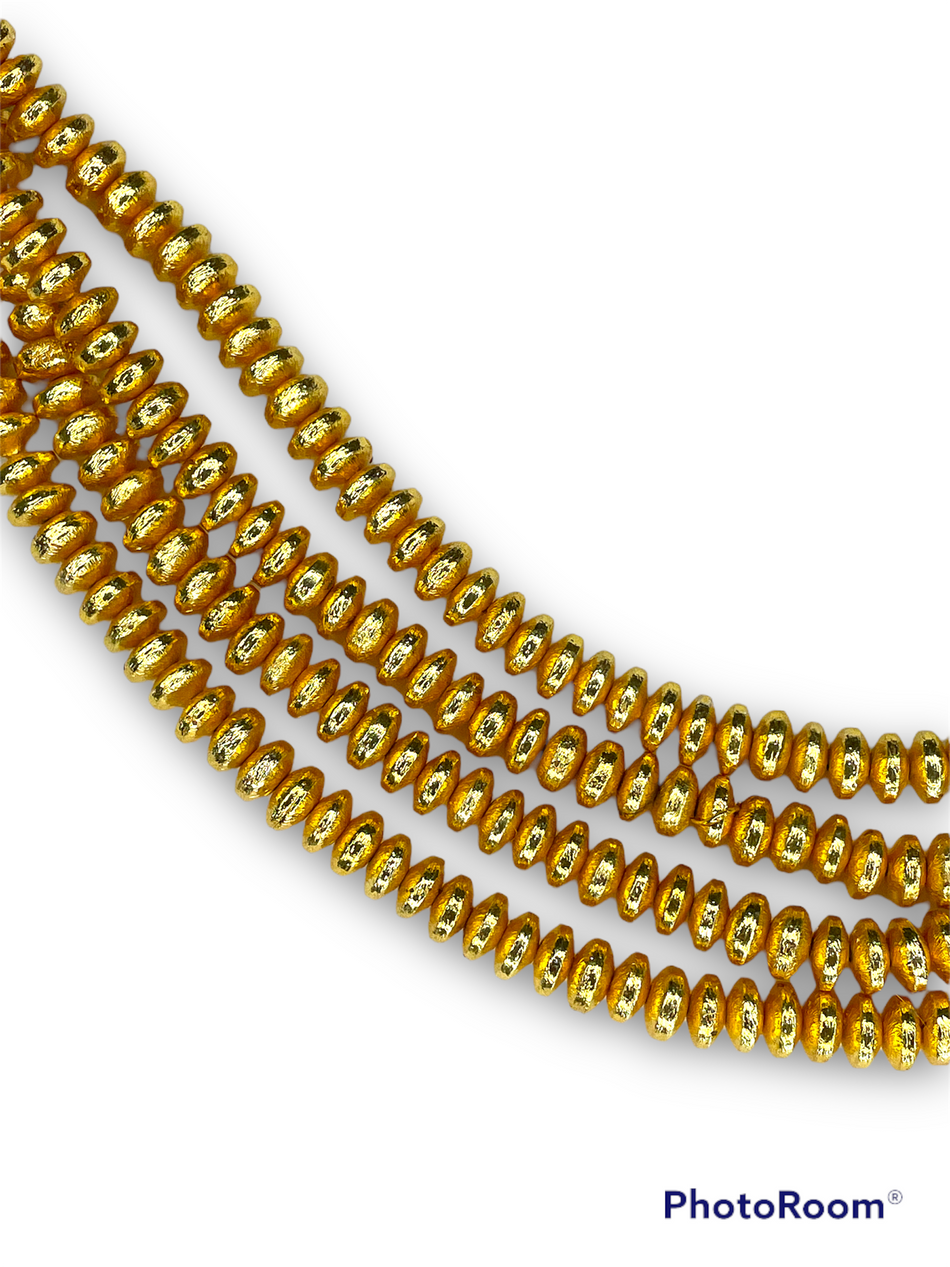 Indian Gold Thick Rondelle Strand, pcs