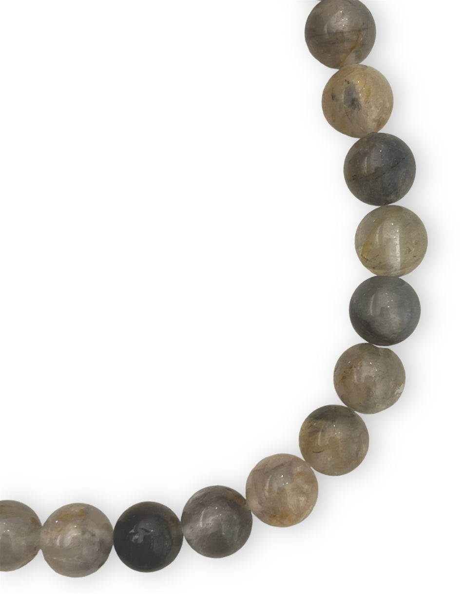 Gray Round Gemstone Strand, 10mm