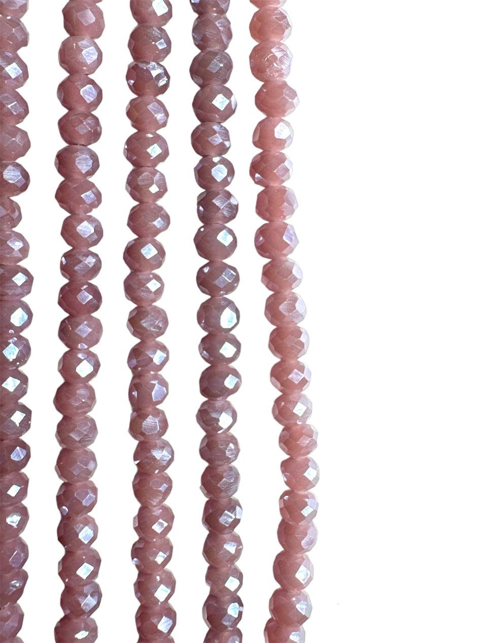 Faceted Lilac Rondelle Strand 4mm