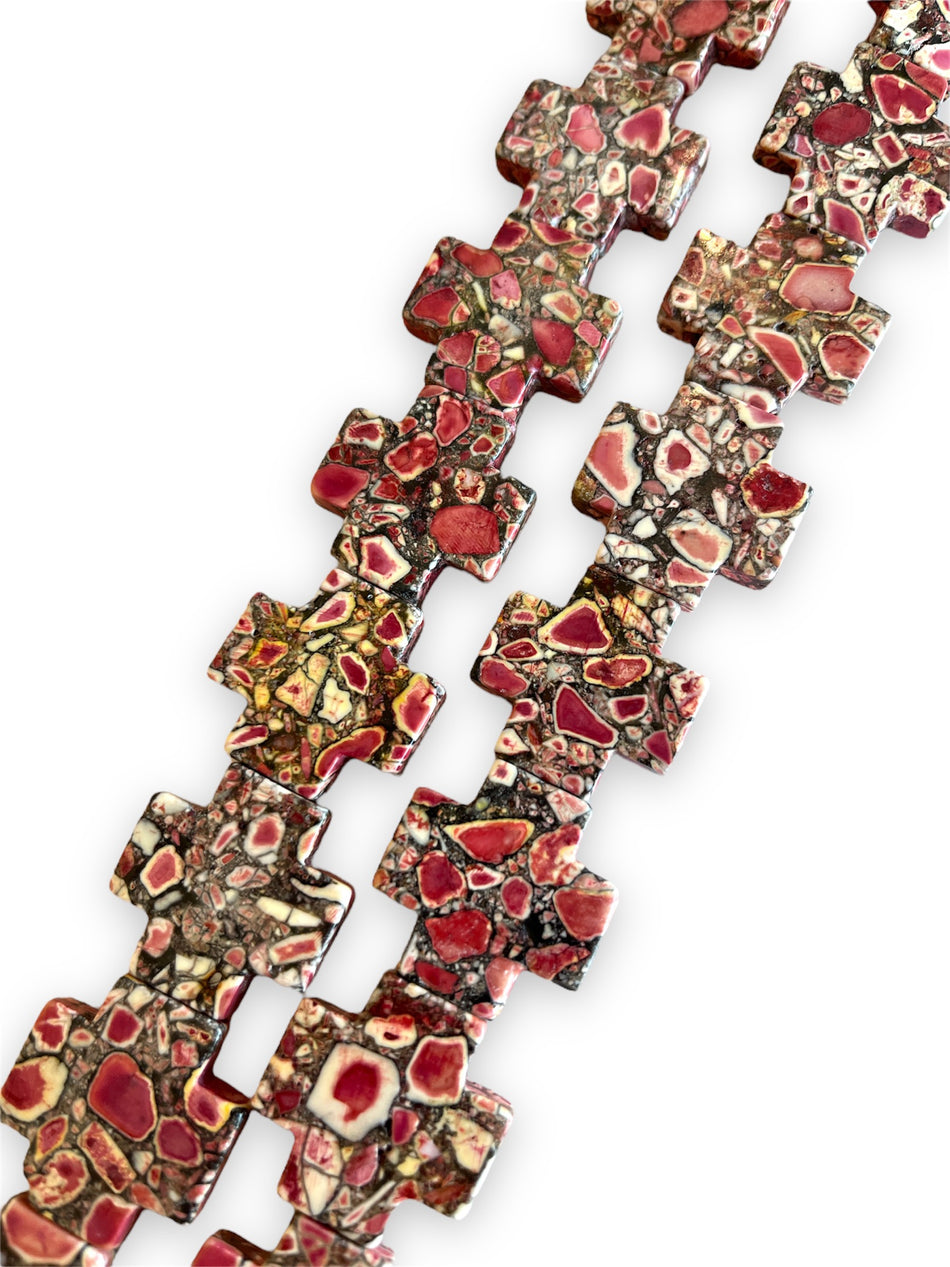 Gemstone Cross Strand, 25mm