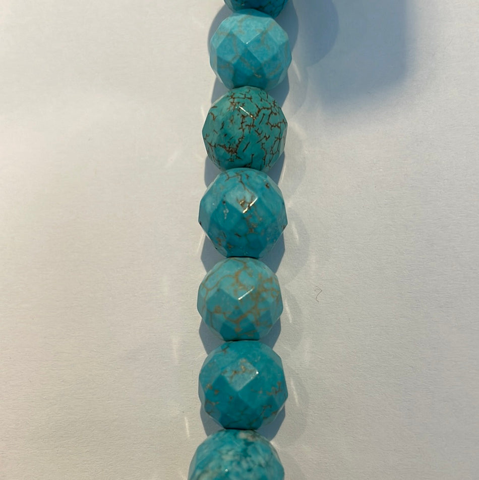 Round Faceted Turquoise 12mm