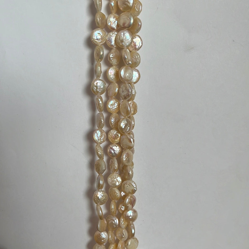 Flat Round Freshwater Pearl 8mm