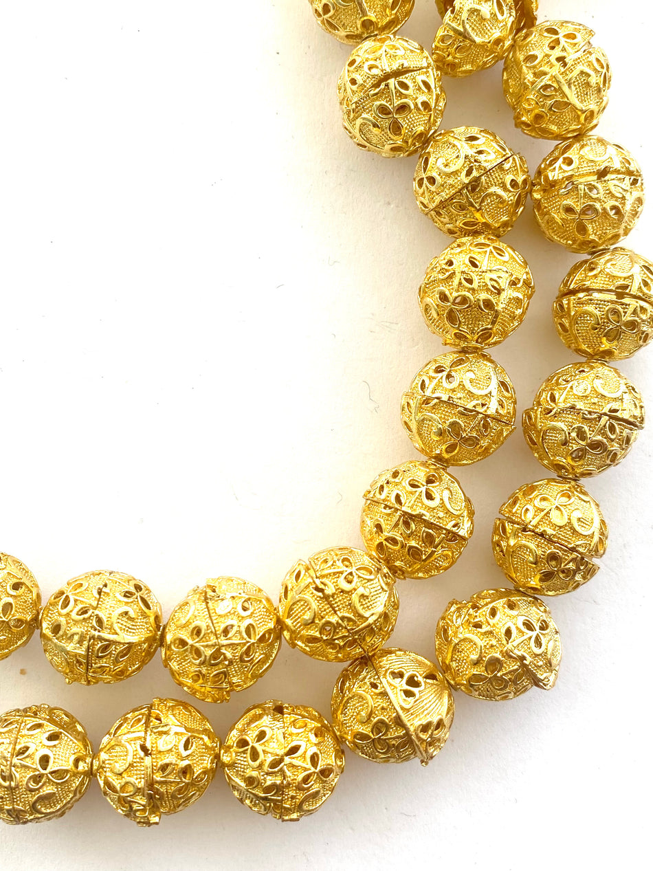 Gold-Filled Beadcap Strand, 16mm