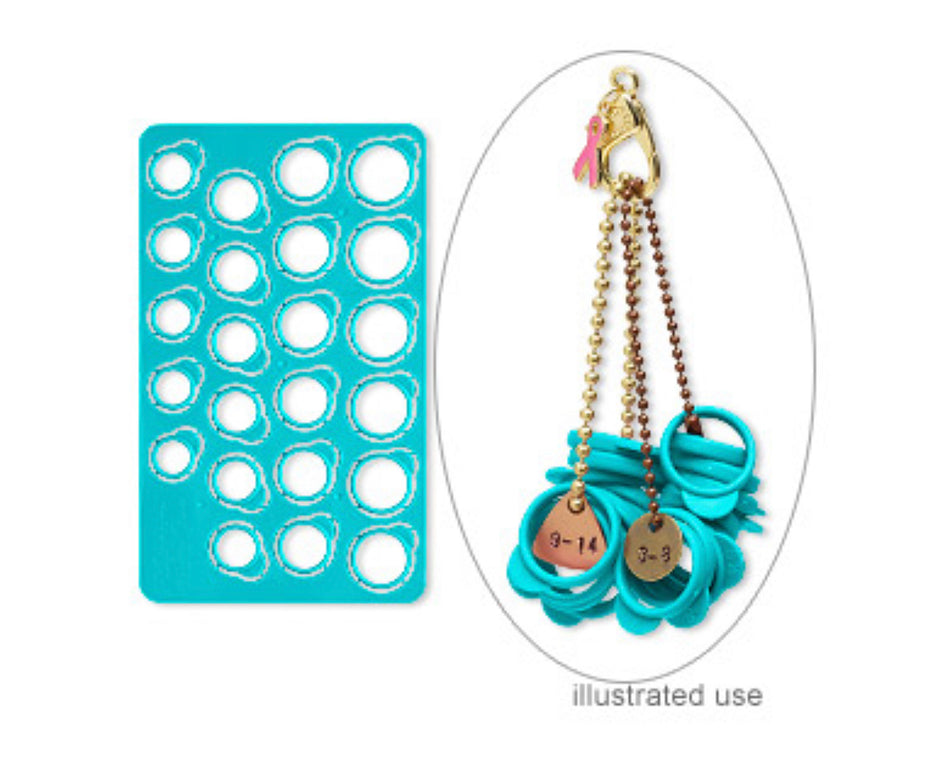 Ring Sizer Plastic Teal