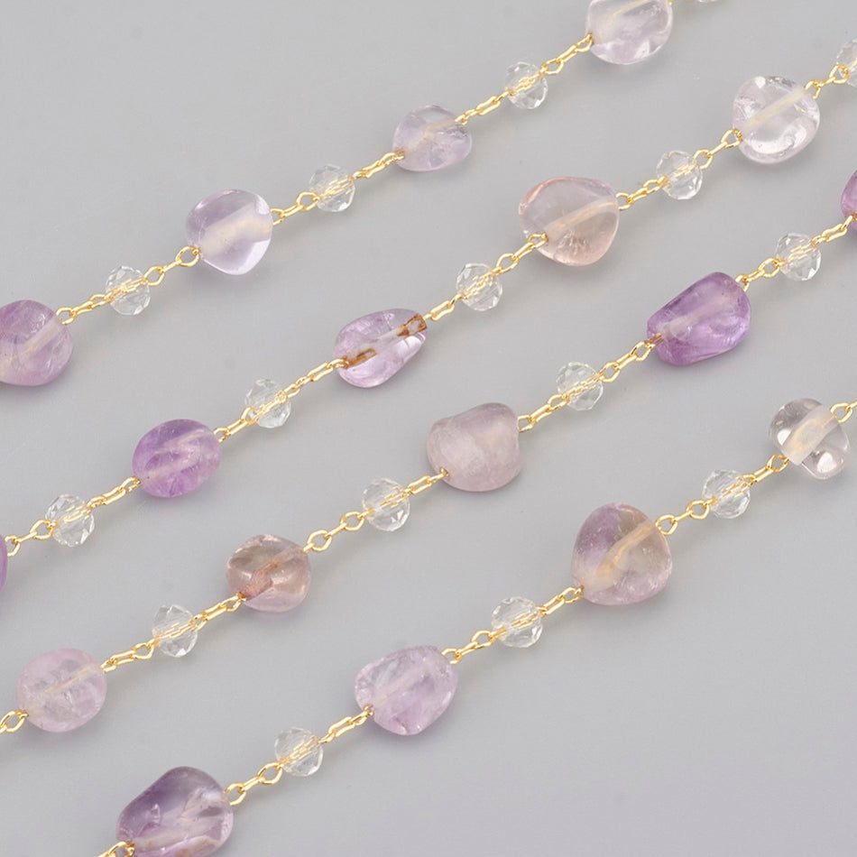 Amethyst Bead Chain, 1 Foot