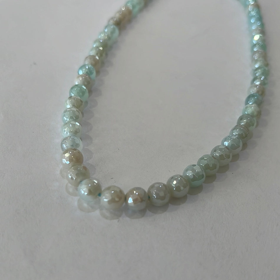 Baby Blue Agate Plated 6mm