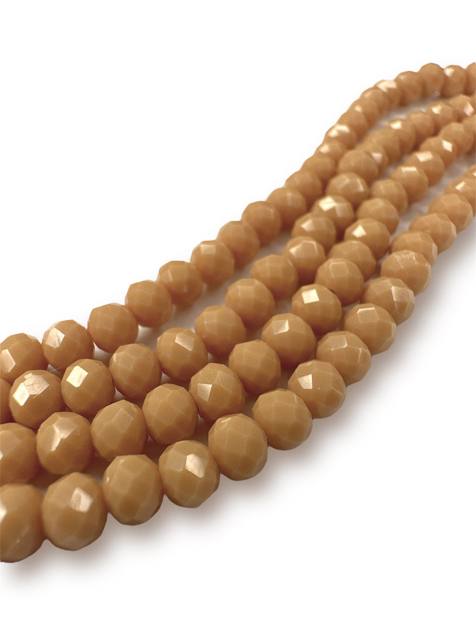 Faceted Beige Crystal Strand