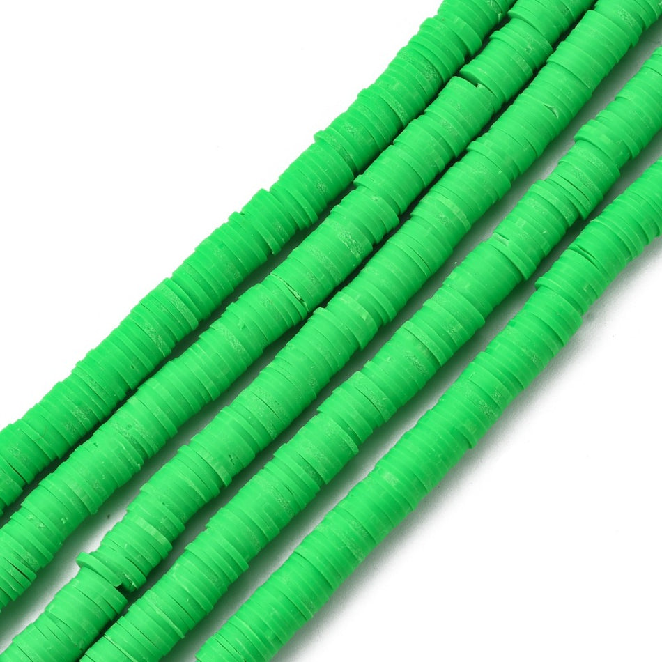 Green Polymer Clay Strand, 8mm