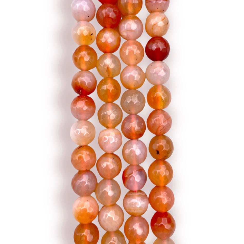 Mauve Mix Agate Round Beads Strand 12mm